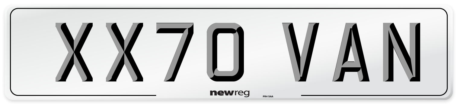 XX70 VAN Number Plate from New Reg